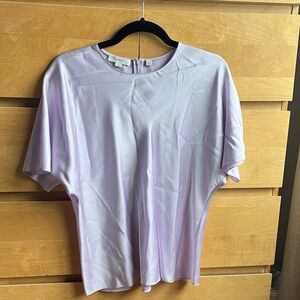 Vince Lavender Short-Sleeve Satin Tee